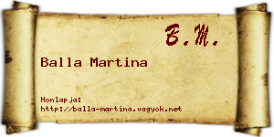 Balla Martina névjegykártya
